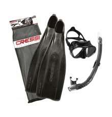 Набор для снорклинга CRESSI PRO STAR BAG, черный, (ласты PRO STAR + маска MATRIX + трубка GAMMA + сумка)