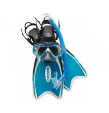 Набор для снорклинга CRESSI MINI PALAU BAG, синий, (ласты + маска + трубка + сумка)